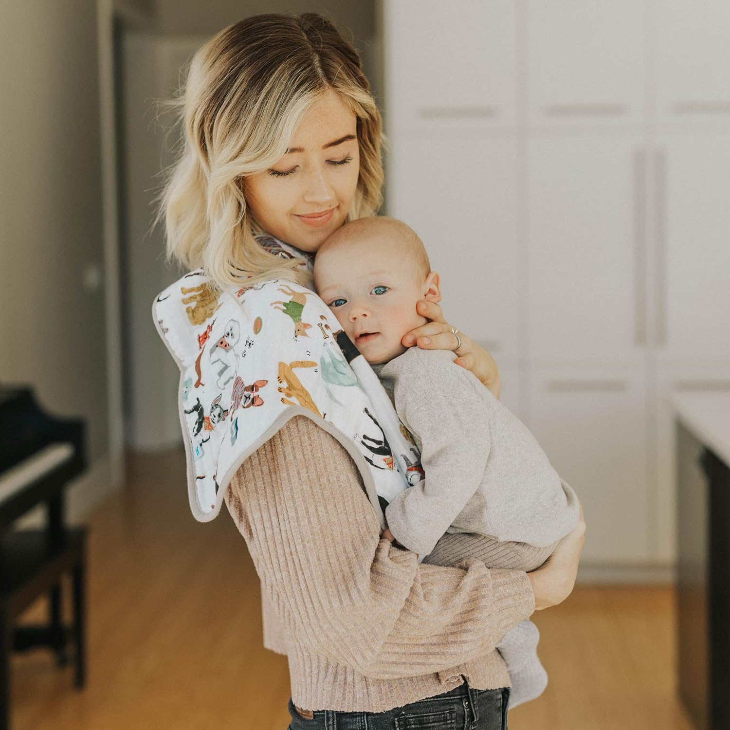 imageLittle Unicorn Single Cotton Muslin Burp Cloths  100 Cotton  MultiLayer  Ultra Absorbent amp Soft  Ergonomic Design  Burping Newborn Baby  Reversible  Large 21x14Woof 2 Pack