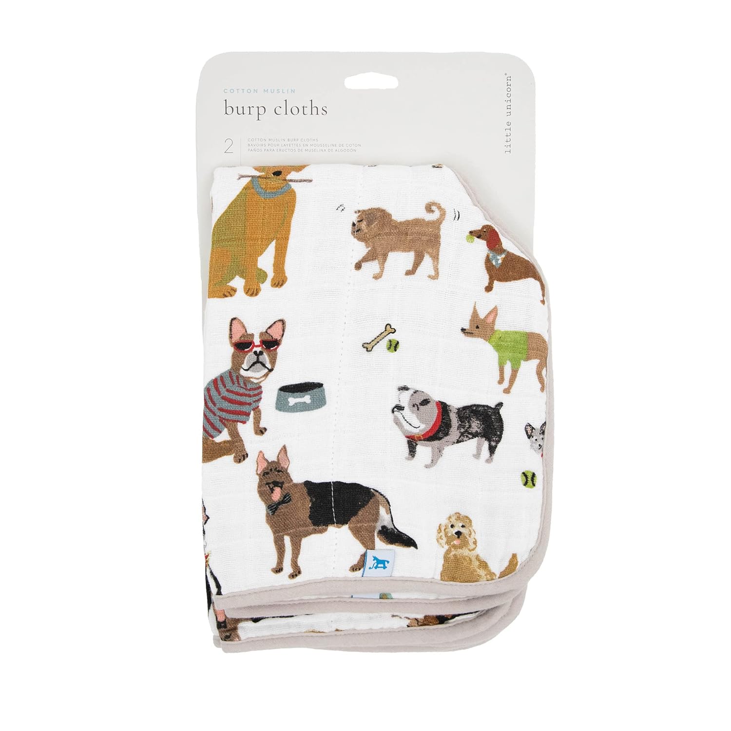 imageLittle Unicorn Single Cotton Muslin Burp Cloths  100 Cotton  MultiLayer  Ultra Absorbent amp Soft  Ergonomic Design  Burping Newborn Baby  Reversible  Large 21x14Woof 2 Pack