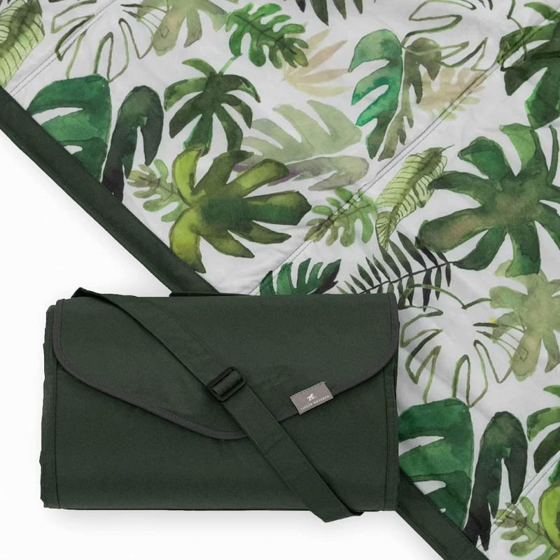 imageLittle Unicorn  Midnight Poppy IndoorOutdoor Blanket  100 Polyester  Water Resistant  Simple Clean  Wipeable Material  Easy to Carry  Babies and Toddlers  Machine Washable  5 x 105 x 10 Tropical Leaf