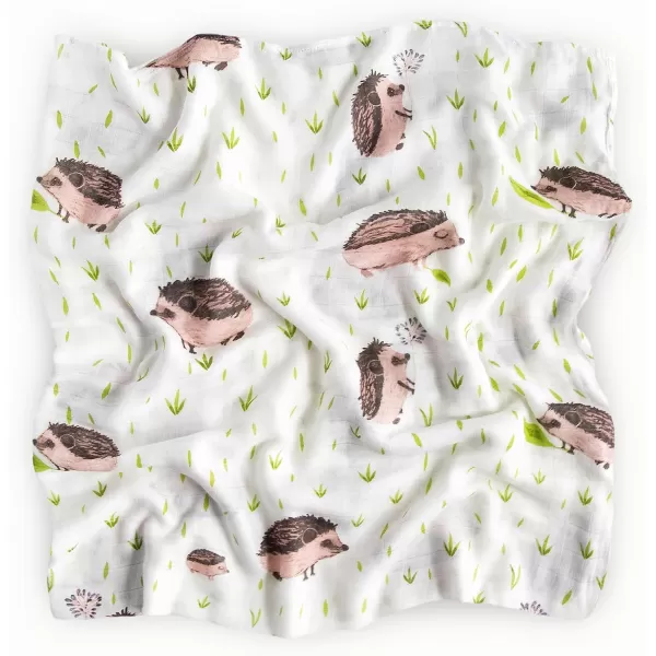 imageLittle Unicorn  Charcoal Hedgehog Cotton Muslin Swaddle Blanket Set  Set of 2  100 Cotton  Super Soft  Newborns and Infants  Large 47 x 47  Machine WashableCharcoal Hedgehog Set of 2