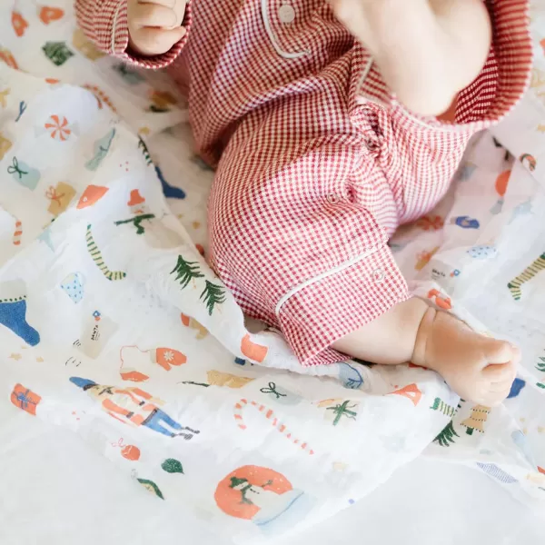 imageLittle Unicorn  Charcoal Hedgehog Cotton Muslin Swaddle Blanket Set  Set of 2  100 Cotton  Super Soft  Newborns and Infants  Large 47 x 47  Machine WashableChristmas Time Set of 1