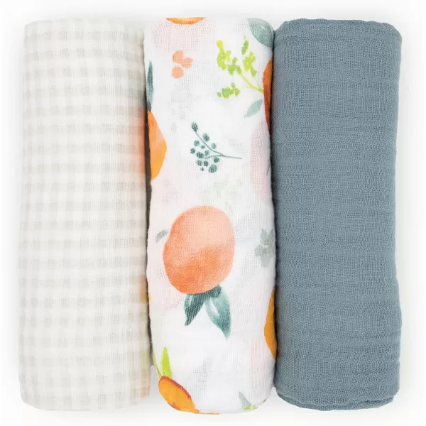 imageLittle Unicorn  Charcoal Hedgehog Cotton Muslin Swaddle Blanket Set  Set of 2  100 Cotton  Super Soft  Newborns and Infants  Large 47 x 47  Machine WashableGeorgia Peach 2 Set Set of 3