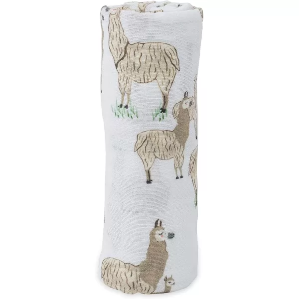 imageLittle Unicorn  Charcoal Hedgehog Cotton Muslin Swaddle Blanket Set  Set of 2  100 Cotton  Super Soft  Newborns and Infants  Large 47 x 47  Machine WashableLlama Llama Set of 1