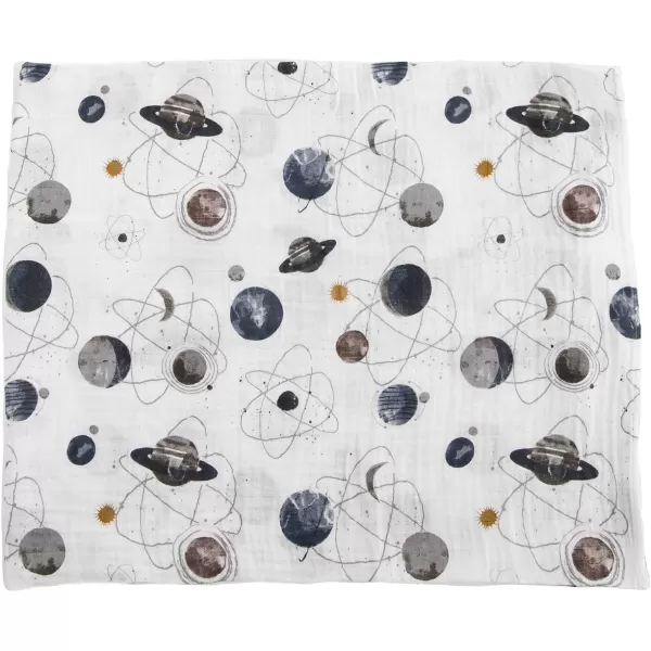 imageLittle Unicorn  Charcoal Hedgehog Cotton Muslin Swaddle Blanket Set  Set of 2  100 Cotton  Super Soft  Newborns and Infants  Large 47 x 47  Machine WashablePlanetary Set of 1