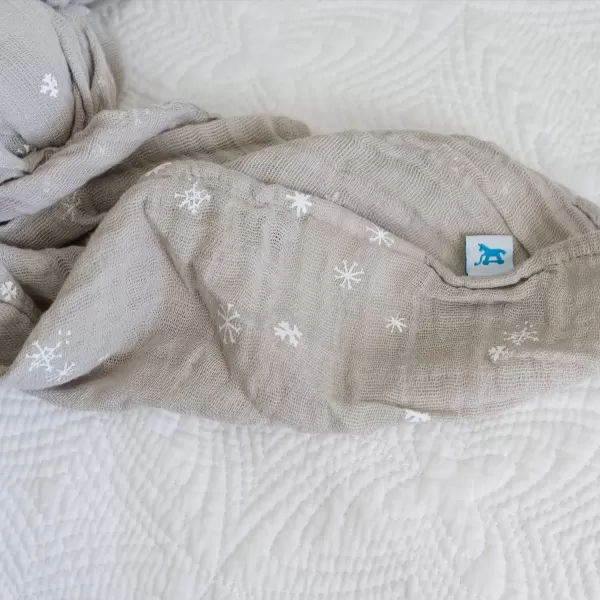 imageLittle Unicorn  Charcoal Hedgehog Cotton Muslin Swaddle Blanket Set  Set of 2  100 Cotton  Super Soft  Newborns and Infants  Large 47 x 47  Machine WashablePowder Party Set of 2