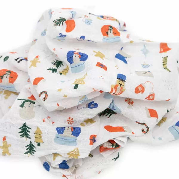 imageLittle Unicorn  Charcoal Hedgehog Cotton Muslin Swaddle Blanket Set  Set of 2  100 Cotton  Super Soft  Newborns and Infants  Large 47 x 47  Machine WashableChristmas Time Set of 1