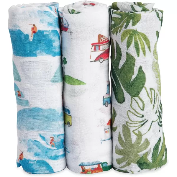 imageLittle Unicorn  Charcoal Hedgehog Cotton Muslin Swaddle Blanket Set  Set of 2  100 Cotton  Super Soft  Newborns and Infants  Large 47 x 47  Machine WashableSummer Vibe Set of 3