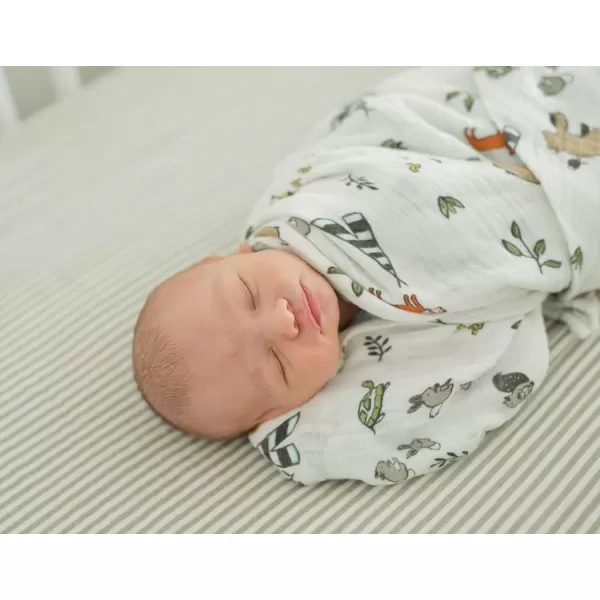 imageLittle Unicorn  Charcoal Hedgehog Cotton Muslin Swaddle Blanket Set  Set of 2  100 Cotton  Super Soft  Newborns and Infants  Large 47 x 47  Machine WashableForest Friends Set of 1