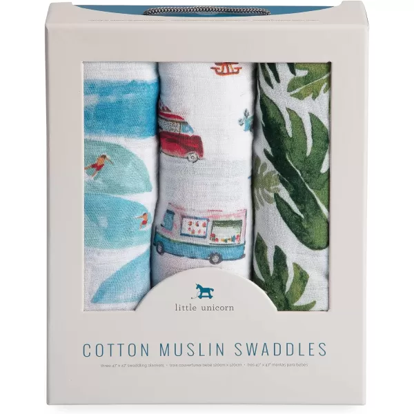 imageLittle Unicorn  Charcoal Hedgehog Cotton Muslin Swaddle Blanket Set  Set of 2  100 Cotton  Super Soft  Newborns and Infants  Large 47 x 47  Machine WashableSummer Vibe Set of 3