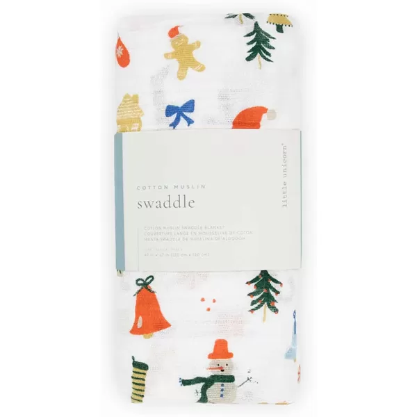 imageLittle Unicorn  Charcoal Hedgehog Cotton Muslin Swaddle Blanket Set  Set of 2  100 Cotton  Super Soft  Newborns and Infants  Large 47 x 47  Machine WashableChristmas Time Set of 1