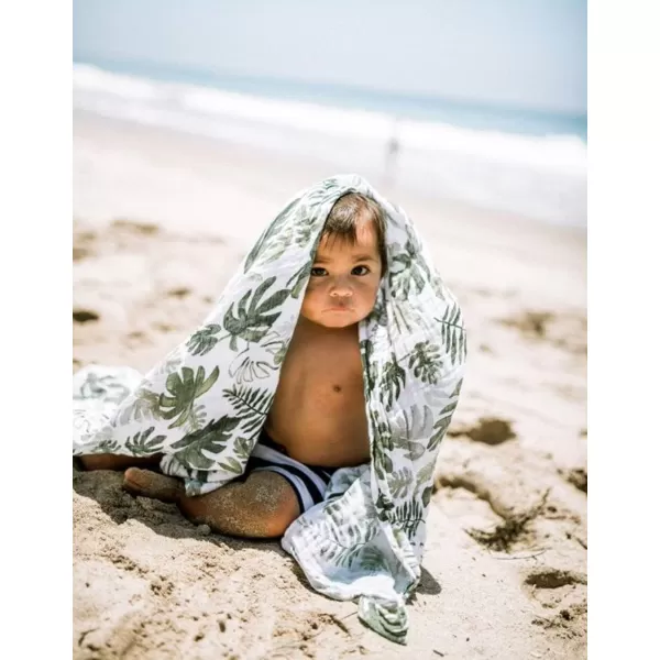 imageLittle Unicorn  Charcoal Hedgehog Cotton Muslin Swaddle Blanket Set  Set of 2  100 Cotton  Super Soft  Newborns and Infants  Large 47 x 47  Machine WashableTropical Leaf Set of 1