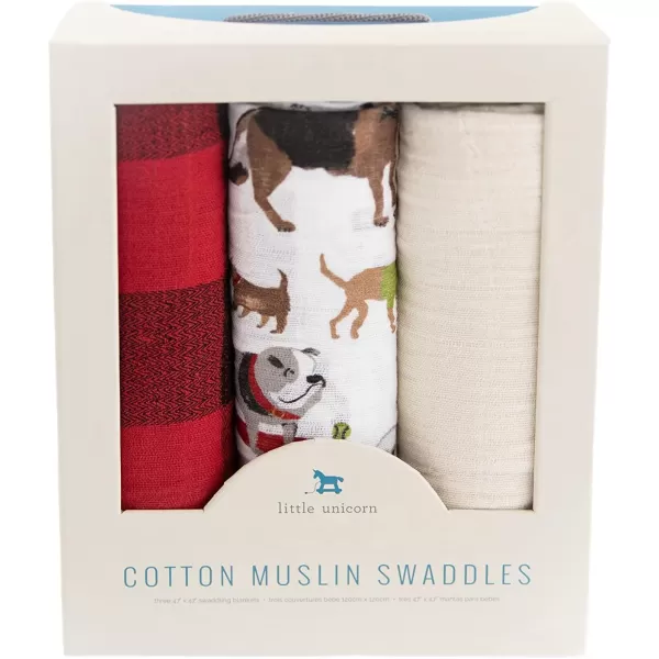 imageLittle Unicorn  Charcoal Hedgehog Cotton Muslin Swaddle Blanket Set  Set of 2  100 Cotton  Super Soft  Newborns and Infants  Large 47 x 47  Machine WashableWoof Set of 3