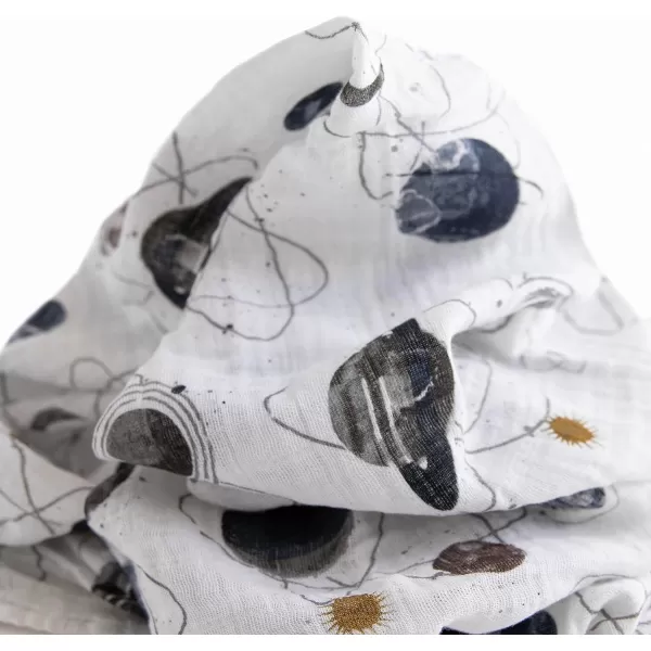 imageLittle Unicorn  Charcoal Hedgehog Cotton Muslin Swaddle Blanket Set  Set of 2  100 Cotton  Super Soft  Newborns and Infants  Large 47 x 47  Machine WashablePlanetary 2 Set of 3