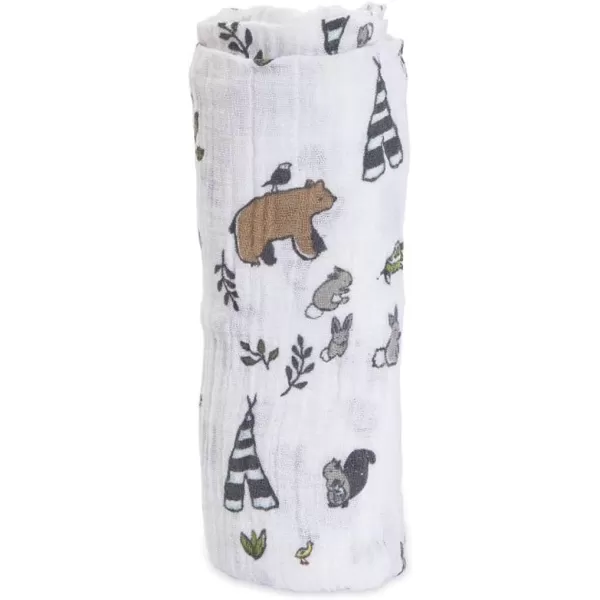 imageLittle Unicorn  Charcoal Hedgehog Cotton Muslin Swaddle Blanket Set  Set of 2  100 Cotton  Super Soft  Newborns and Infants  Large 47 x 47  Machine WashableForest Friends Set of 1