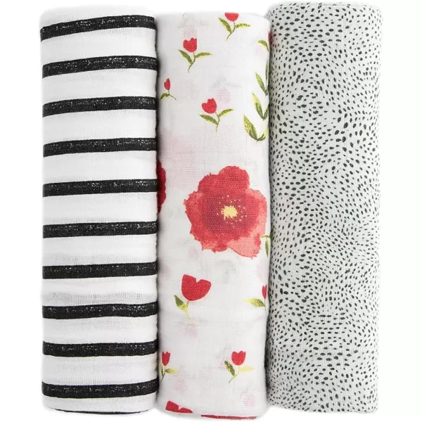 imageLittle Unicorn  Charcoal Hedgehog Cotton Muslin Swaddle Blanket Set  Set of 2  100 Cotton  Super Soft  Newborns and Infants  Large 47 x 47  Machine WashablePressed Petal Set Set of 3