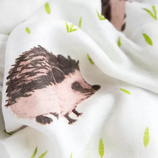 imageLittle Unicorn  Charcoal Hedgehog Cotton Muslin Swaddle Blanket Set  Set of 2  100 Cotton  Super Soft  Newborns and Infants  Large 47 x 47  Machine WashableCharcoal Hedgehog Set of 2