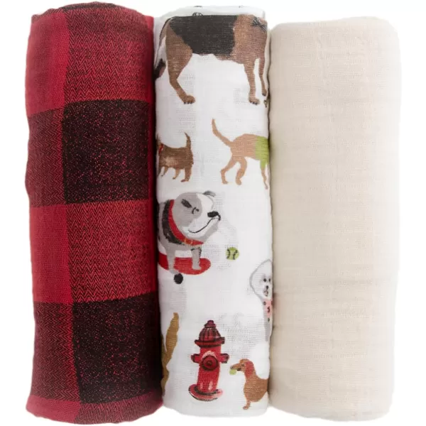 imageLittle Unicorn  Charcoal Hedgehog Cotton Muslin Swaddle Blanket Set  Set of 2  100 Cotton  Super Soft  Newborns and Infants  Large 47 x 47  Machine WashableWoof Set of 3