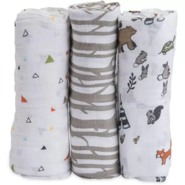 imageLittle Unicorn  Charcoal Hedgehog Cotton Muslin Swaddle Blanket Set  Set of 2  100 Cotton  Super Soft  Newborns and Infants  Large 47 x 47  Machine WashableForest Friends Set of 3