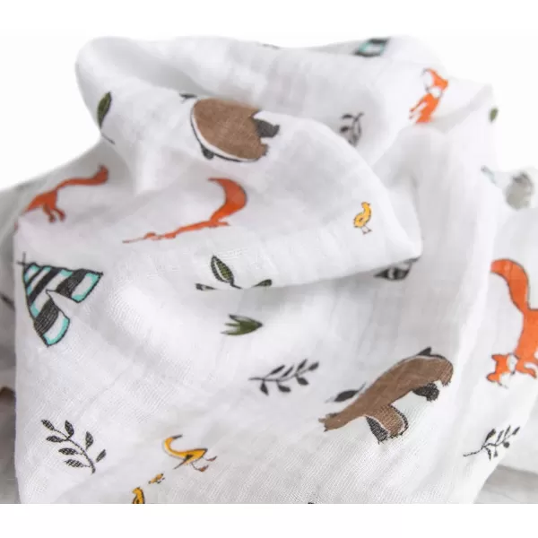imageLittle Unicorn  Charcoal Hedgehog Cotton Muslin Swaddle Blanket Set  Set of 2  100 Cotton  Super Soft  Newborns and Infants  Large 47 x 47  Machine WashableForest Friends 2 Set of 3