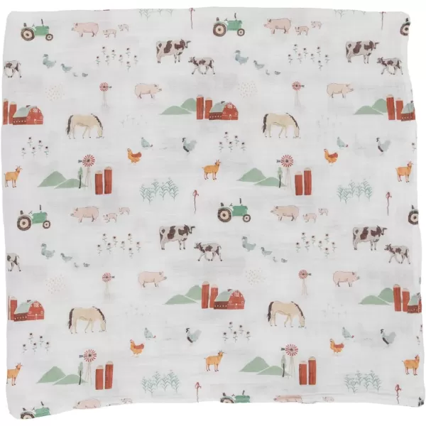 imageLittle Unicorn  Charcoal Hedgehog Cotton Muslin Swaddle Blanket Set  Set of 2  100 Cotton  Super Soft  Newborns and Infants  Large 47 x 47  Machine WashableFarmyard Set of 1