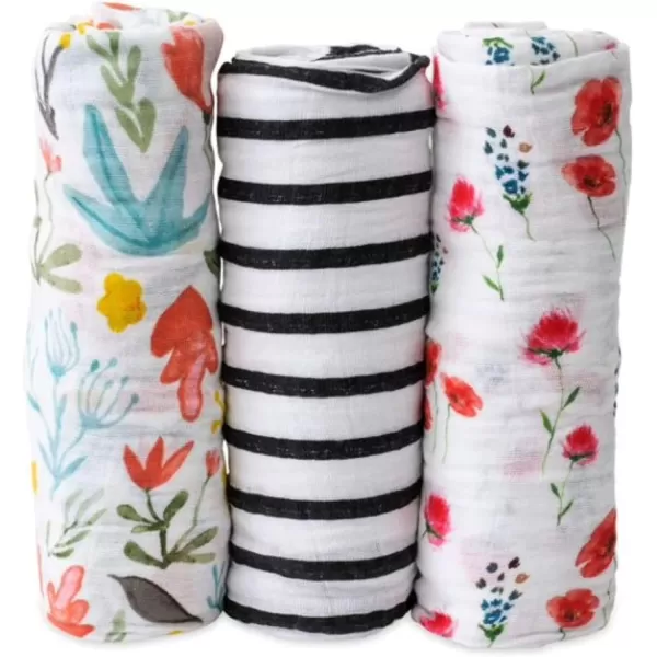 imageLittle Unicorn  Dino Friends Cotton Muslin Swaddle Blanket Set  Set of 3  100 Cotton  Super Soft  Newborns and Infants  Large 47 x 47  Machine WashableWild Mums Set of 3