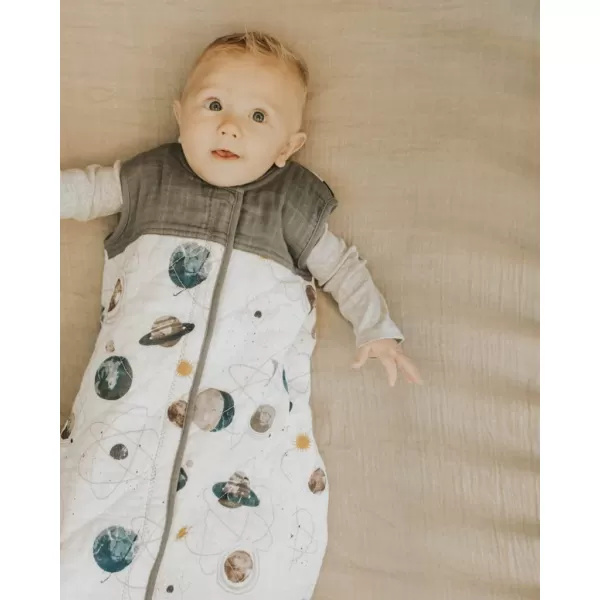 imageLittle Unicorn  Grey Stripe Cotton Muslin Quilted Sleep Bag  100 Cotton  Super Soft and Lightweight  Baby  Size XLarge 1824 Months  Machine Washable  26 TOGSmall Planetary