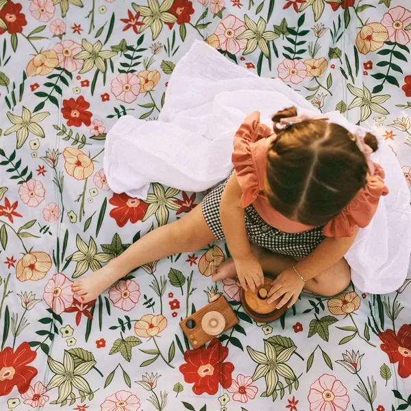 imageLittle Unicorn  Midnight Poppy IndoorOutdoor Blanket  100 Polyester  Water Resistant  Simple Clean  Wipeable Material  Easy to Carry  Babies and Toddlers  Machine Washable  5 x 105 x 5 Primrose Patch