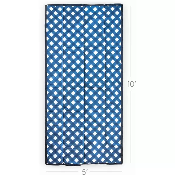 imageLittle Unicorn  Midnight Poppy IndoorOutdoor Blanket  100 Polyester  Water Resistant  Simple Clean  Wipeable Material  Easy to Carry  Babies and Toddlers  Machine Washable  5 x 105 x 10 Navy Plaid