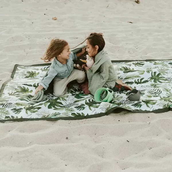 imageLittle Unicorn  Midnight Poppy IndoorOutdoor Blanket  100 Polyester  Water Resistant  Simple Clean  Wipeable Material  Easy to Carry  Babies and Toddlers  Machine Washable  5 x 105 x 7 Tropical Leaf