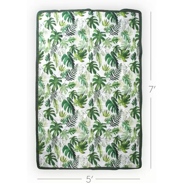 imageLittle Unicorn  Midnight Poppy IndoorOutdoor Blanket  100 Polyester  Water Resistant  Simple Clean  Wipeable Material  Easy to Carry  Babies and Toddlers  Machine Washable  5 x 105 x 7 Tropical Leaf