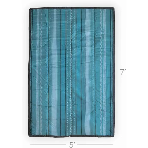 imageLittle Unicorn  Midnight Poppy IndoorOutdoor Blanket  100 Polyester  Water Resistant  Simple Clean  Wipeable Material  Easy to Carry  Babies and Toddlers  Machine Washable  5 x 105 x 7 Shoreline Stripe