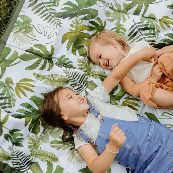 imageLittle Unicorn  Midnight Poppy IndoorOutdoor Blanket  100 Polyester  Water Resistant  Simple Clean  Wipeable Material  Easy to Carry  Babies and Toddlers  Machine Washable  5 x 105 x 7 Tropical Leaf