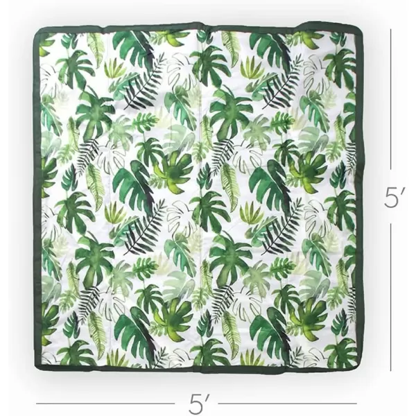 imageLittle Unicorn  Midnight Poppy IndoorOutdoor Blanket  100 Polyester  Water Resistant  Simple Clean  Wipeable Material  Easy to Carry  Babies and Toddlers  Machine Washable  5 x 105 x 5 Tropical Leaf