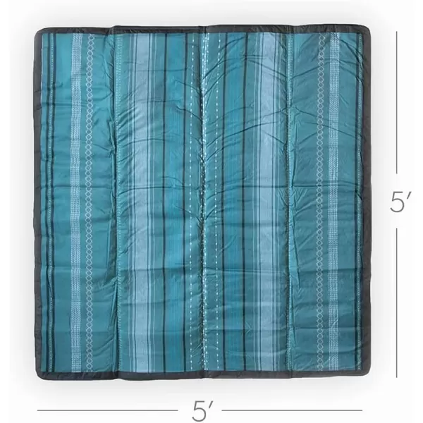 imageLittle Unicorn  Midnight Poppy IndoorOutdoor Blanket  100 Polyester  Water Resistant  Simple Clean  Wipeable Material  Easy to Carry  Babies and Toddlers  Machine Washable  5 x 105 x 5 Shoreline Stripe
