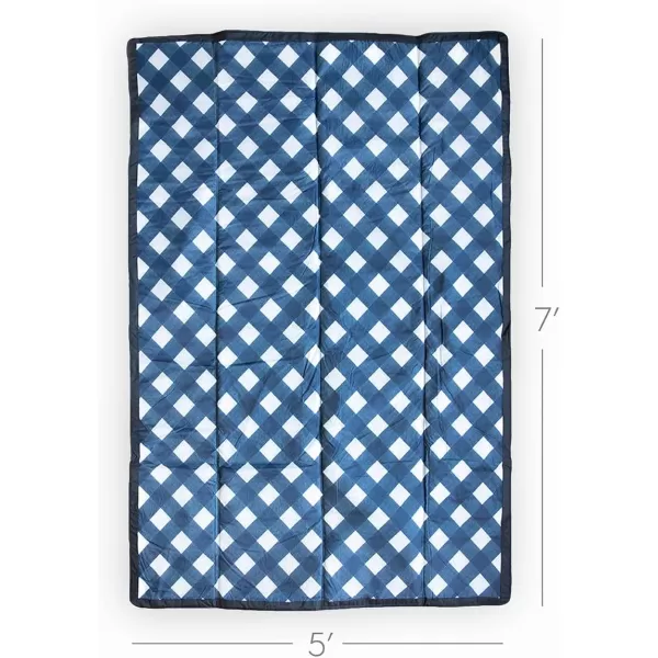 imageLittle Unicorn  Midnight Poppy IndoorOutdoor Blanket  100 Polyester  Water Resistant  Simple Clean  Wipeable Material  Easy to Carry  Babies and Toddlers  Machine Washable  5 x 105 x 7 Navy Plaid