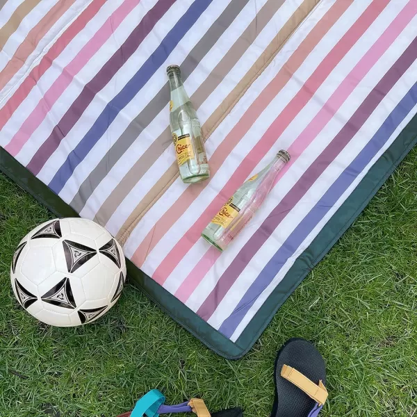imageLittle Unicorn  Midnight Poppy IndoorOutdoor Blanket  100 Polyester  Water Resistant  Simple Clean  Wipeable Material  Easy to Carry  Babies and Toddlers  Machine Washable  5 x 105 x 10 Chroma Rugby Stripe