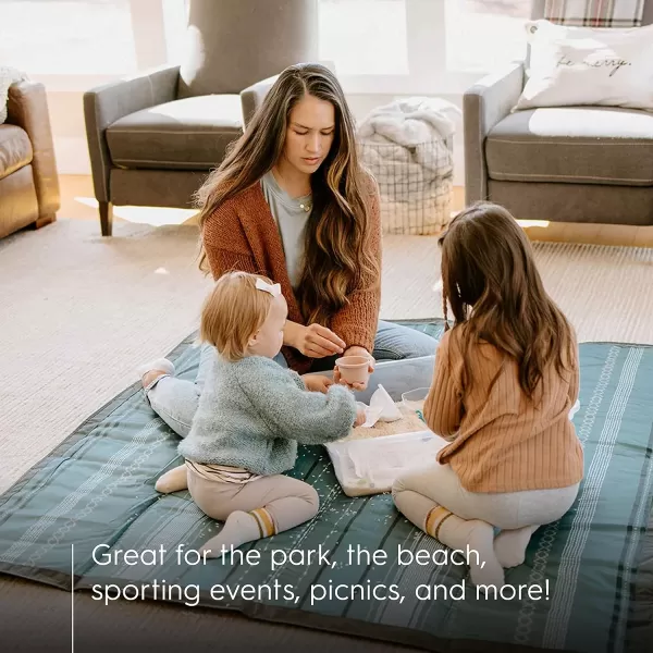 imageLittle Unicorn  Midnight Poppy IndoorOutdoor Blanket  100 Polyester  Water Resistant  Simple Clean  Wipeable Material  Easy to Carry  Babies and Toddlers  Machine Washable  5 x 105 x 10 Shoreline Stripe