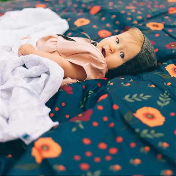 imageLittle Unicorn  Midnight Poppy IndoorOutdoor Blanket  100 Polyester  Water Resistant  Simple Clean  Wipeable Material  Easy to Carry  Babies and Toddlers  Machine Washable  5 x 105 x 7 Midnight Poppy