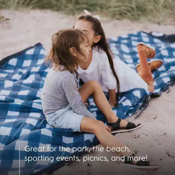 imageLittle Unicorn  Midnight Poppy IndoorOutdoor Blanket  100 Polyester  Water Resistant  Simple Clean  Wipeable Material  Easy to Carry  Babies and Toddlers  Machine Washable  5 x 105 x 7 Navy Plaid
