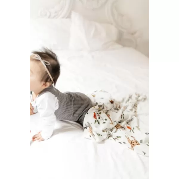 imageLittle Unicorn  Safari Social Deluxe Swaddle Set  Set of 2  100 Rayon Muslin from Bamboo  Super Soft  Newborns and Infants  Large 47 x 47  Machine WashableSafari Social Set of 2