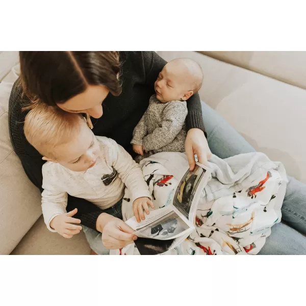 imageLittle Unicorn  Safari Social Deluxe Swaddle Set  Set of 2  100 Rayon Muslin from Bamboo  Super Soft  Newborns and Infants  Large 47 x 47  Machine WashableAir Show Single