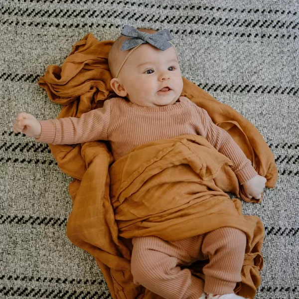 imageLittle Unicorn  Safari Social Deluxe Swaddle Set  Set of 2  100 Rayon Muslin from Bamboo  Super Soft  Newborns and Infants  Large 47 x 47  Machine WashableCaramel Set of 2