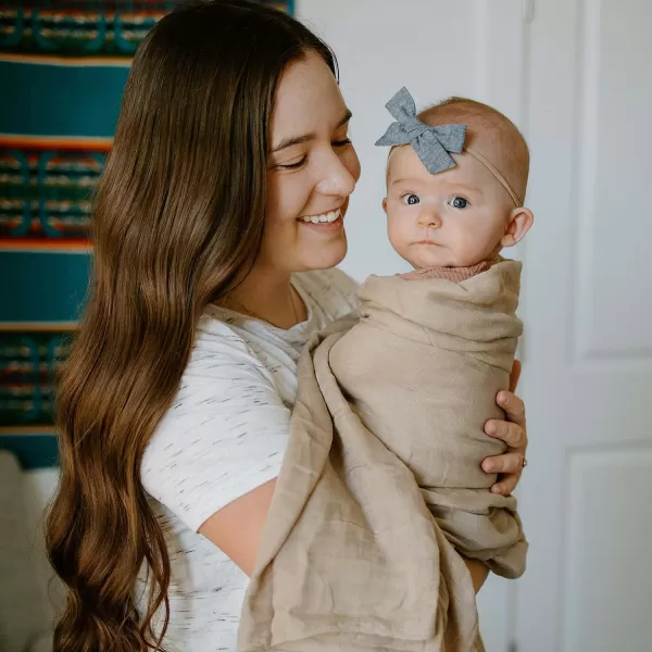 imageLittle Unicorn  Safari Social Deluxe Swaddle Set  Set of 2  100 Rayon Muslin from Bamboo  Super Soft  Newborns and Infants  Large 47 x 47  Machine WashableCaramel Set of 2