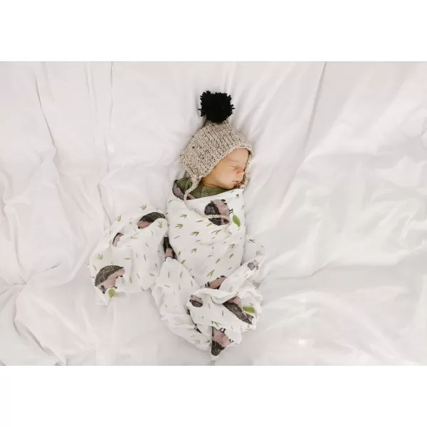 imageLittle Unicorn  Safari Social Deluxe Swaddle Set  Set of 2  100 Rayon Muslin from Bamboo  Super Soft  Newborns and Infants  Large 47 x 47  Machine WashableHedgehog Single