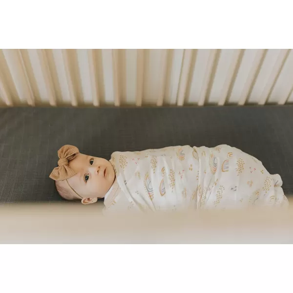 imageLittle Unicorn  Safari Social Deluxe Swaddle Set  Set of 2  100 Rayon Muslin from Bamboo  Super Soft  Newborns and Infants  Large 47 x 47  Machine WashableRainbows amp Raindrops Single