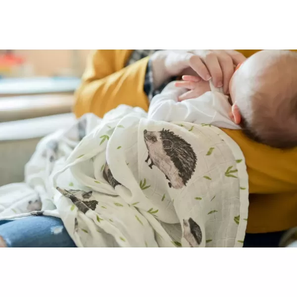 imageLittle Unicorn  Safari Social Deluxe Swaddle Set  Set of 2  100 Rayon Muslin from Bamboo  Super Soft  Newborns and Infants  Large 47 x 47  Machine WashableHedgehog Single