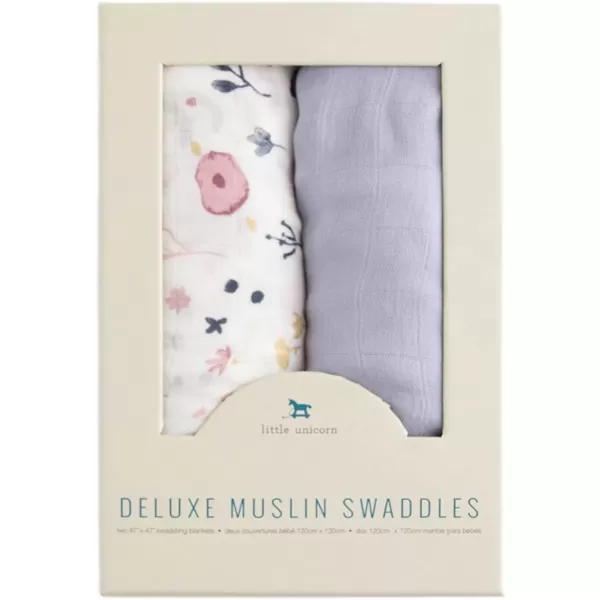 imageLittle Unicorn  Safari Social Deluxe Swaddle Set  Set of 2  100 Rayon Muslin from Bamboo  Super Soft  Newborns and Infants  Large 47 x 47  Machine WashableFairy Garden 2 Set of 2