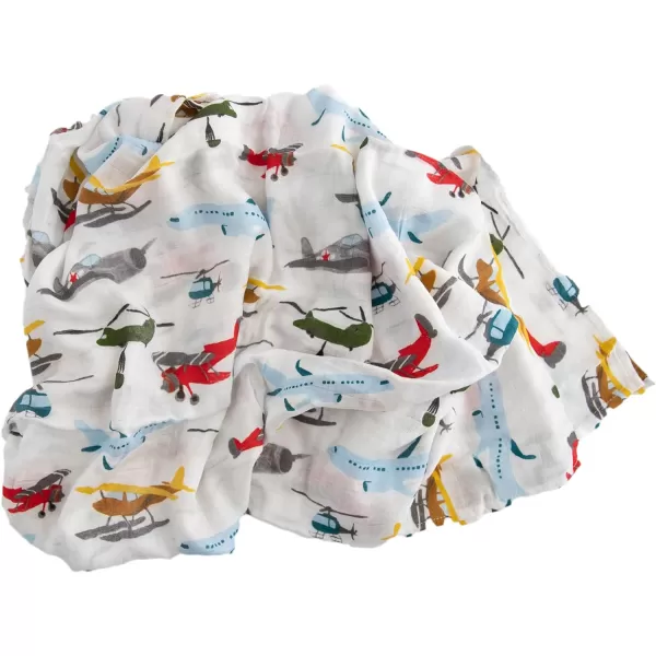 imageLittle Unicorn  Safari Social Deluxe Swaddle Set  Set of 2  100 Rayon Muslin from Bamboo  Super Soft  Newborns and Infants  Large 47 x 47  Machine WashableAir Show Set Set of 2