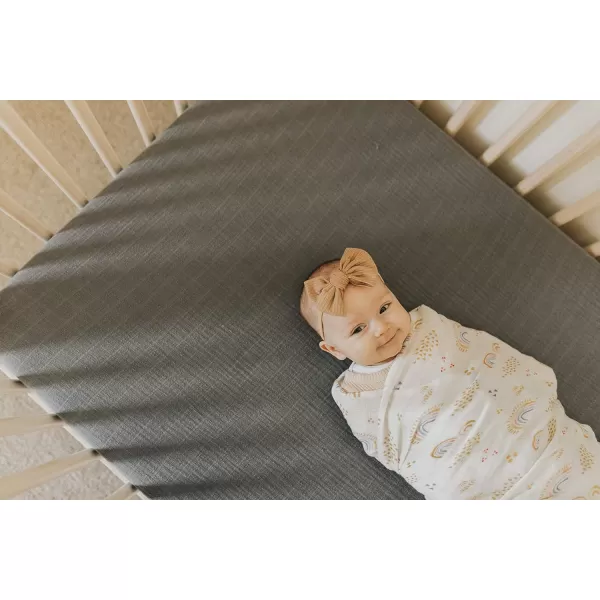 imageLittle Unicorn  Safari Social Deluxe Swaddle Set  Set of 2  100 Rayon Muslin from Bamboo  Super Soft  Newborns and Infants  Large 47 x 47  Machine WashableRainbows amp Raindrops Single