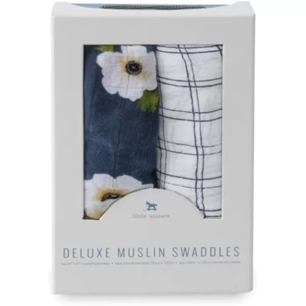 imageLittle Unicorn  Safari Social Deluxe Swaddle Set  Set of 2  100 Rayon Muslin from Bamboo  Super Soft  Newborns and Infants  Large 47 x 47  Machine WashableWhite Set of 2